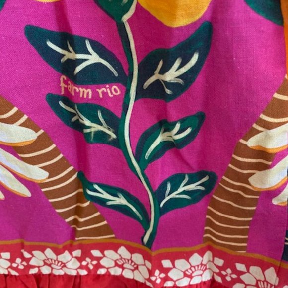 FARM Rio Sunset Patchwork Maxi Dress Tropical Dopamine - Picture 8 of 16